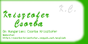 krisztofer csorba business card